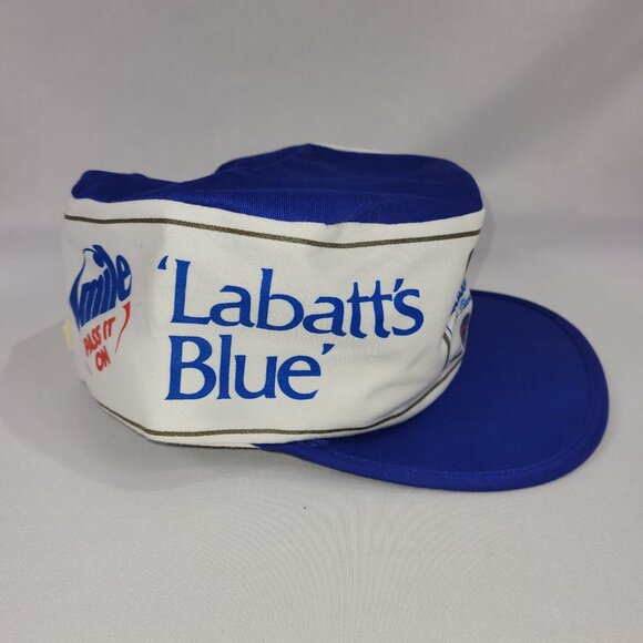 Labatt's Blue Beer Vintage 1980s Painters Hat Solid Back Truckers Cap - Picture 2 of 2
